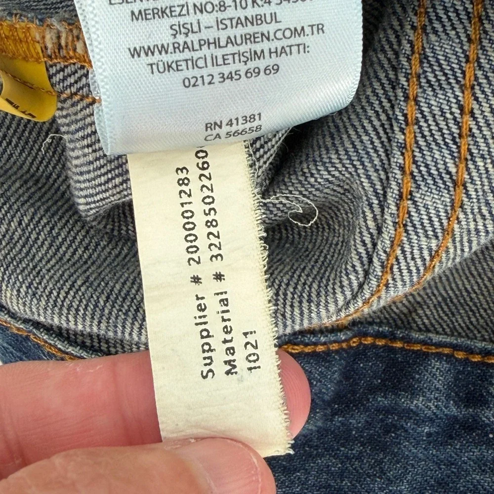 Polo Ralph Lauren Kids Denim Jacket Blue Medium Wash Distressed Trucker Size 5